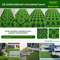 Tapis de gazon artificiel gaufré 3D à motif persistant pour décoration intérieure et extérieure, idéal pour le Nouvel An chinois, les jardins et les écoles maternelles