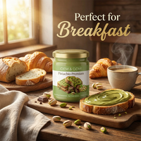 Crème de pistache OEM, beurre de pistache sucré, pâte à tartiner et sauce pour le remplissage de barres chocolatées de Dubaï, biscuits Kataifi