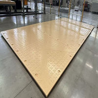 Tapis de sol routier en HDPE haute densité pour équipement lourd, flottant, emboîtable, épaisseur 101,6 mm, beige