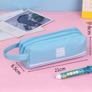 Estuche de lápices con logotipo personalizado al por mayor, bolsas de papelería de doble capa para campaña para niño y niña, elegante estuche para bolígrafos para estudiantes, estuche para lápices - Product Image 2