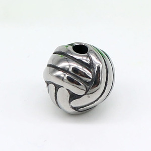 yunnique Stainless Steel Soccer Ball <b>Spacer</b> Beads Round For Bracelet Making - Product Image 5