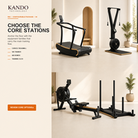 KANDO Pack d'équipement d'entraînement de fitness en caoutchouc durable à 8 stations, poids réglable, antidérapant, pour usage corporel complet, commercial