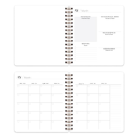 Agenda carré non daté, carnet de notes quotidien et hebdomadaire, couverture rigide, papeterie de bureau, cadeau, organisateur mensuel personnalisé