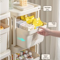 Support de rangement pour poussette domestique multicouche simple salon en plastique sur pied avec étagères de rangement pour snacks et livres