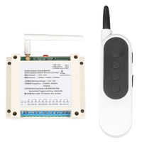 Télécommande RF sans fil longue portée 15km Code d'apprentissage Rechargeable 12V/24V pour contrôle de porte domotique 315/433.92MHz