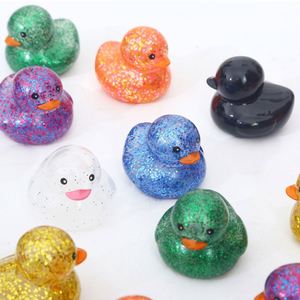Wholesale New Laser Sequins Plastic Little Yellow Duck Squeeze Sound Children's Water Play <b>Bath</b> Toy - Product Image 1