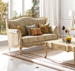 Muebles de Villa de corte francés, sofá tallado en madera maciza, tela 1 2 <span class=keywords><strong>3</strong></span> módulo, combinación de sofá antiguo para sala de estar, muebles - Product Image 5
