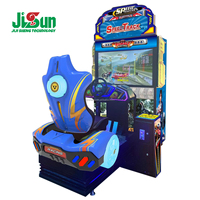 Machine de jeu de course automobile à monnayeur pour salle de jeux, simulateur monoplace avec piste de vitesse de 47 pouces et éclairage LED coloré