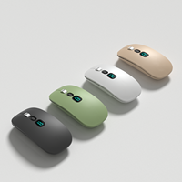 Ratón Óptico Inalámbrico USB de Modo Dual, Pantalla de Energía Inteligente, Silencioso, Tipo-C, Recargable, para Oficina y Computadora