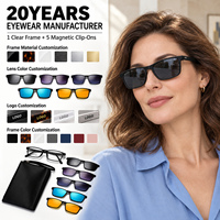Lunettes de soleil magnétiques 5 en 1 à clipser, monture de lunettes optiques, verres polarisés TAC, protection UV400, pour hommes et femmes