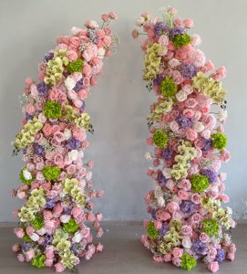Fleurs artificielles pour arche de mariage, fleurs colorées pour allée de mariage, centre de table floral pour arche, décoration de scène de mariage - Product Image 2