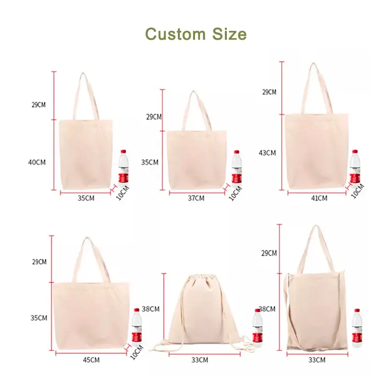 Heavy duty large custom printed logo women's blank cotton canvas tote shopping handbag shoulder cotton beach shopping tote bag