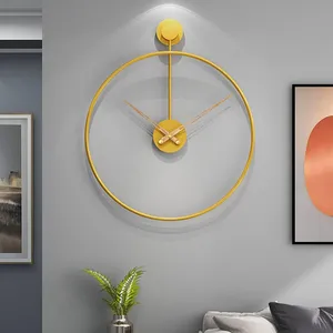 Modern Design Big Oversized 3d Luxe Metalen Horloge Grote Wandklokken Aangepast Voor Huiswoonkamerdecoraties