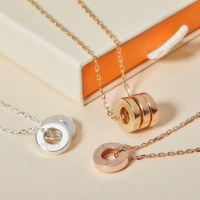 Collier personnalisé Jietao avec pendentifs disques ronds, breloques cercle familial, pendentifs vierges en acier inoxydable plaqué or 18 carats PVD, bijoux gravés