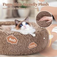Coussin de luxe rond et moelleux en velours pour chien et chat, idéal pour les voyages en voiture, lavable et durable – Meilleures ventes