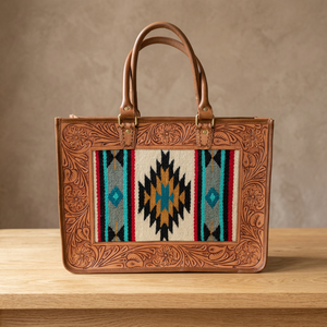 Bolso Tote de cuero tallado a mano elegante bolso de espuma bolsos de cuero Jacquard para multiusos de mujer - Product Image 1