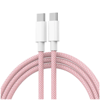 Cable de Carga USB-C Trenzado Personalizado de 60W 100W, Cable de Carga Rápida USB C a Tipo-C para iPhone 15 Pro Max