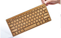 Keyboard ramping, papan ketik kayu bambu nirkabel USB Mini Bluetooth kantor Desktop Piano optik Piano akustik