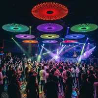 Lustre suspendu LED intelligent RGB en acrylique, réglable en hauteur et à intensité variable, pour bar, KTV, salle de banquet, galerie, divertissement