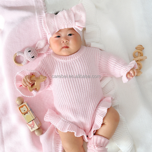 Mono <span class=keywords><strong>de</strong></span> punto 100% algodón personalizado con bordado, color rosa bebé, con volantes, <span class=keywords><strong>para</strong></span> recién nacido, regalo <span class=keywords><strong>para</strong></span> baby shower, traje <span class=keywords><strong>de</strong></span> <span class=keywords><strong>hospital</strong></span>. - Product Image 6