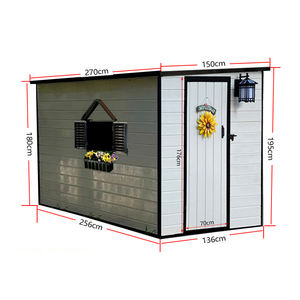 Hangar de stockage extérieur en métal en acier avec cadre de sol Kit de base de fondation blanc gris Outil utilitaire pour jardin arrière-cour pelouse - Product Image 6