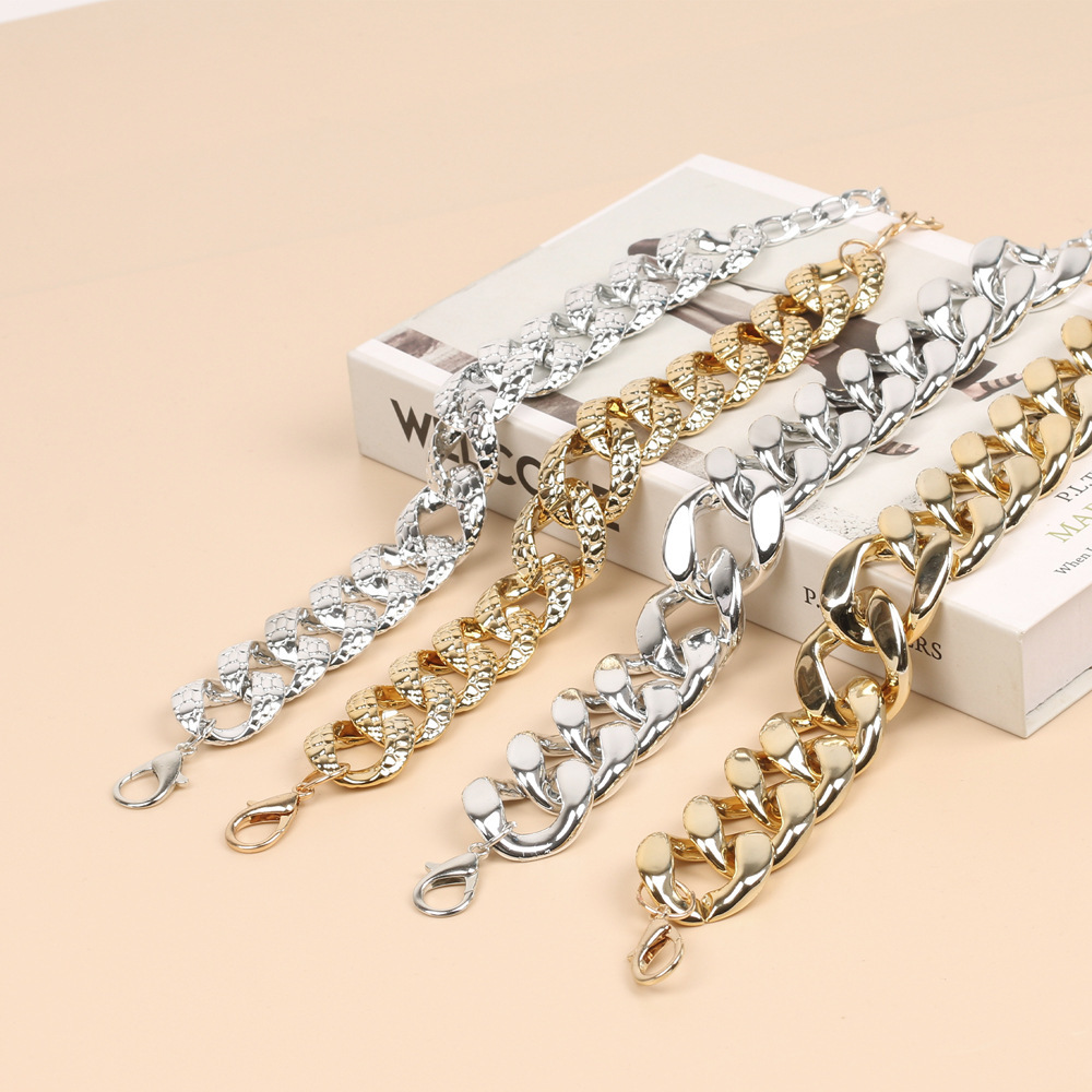 Gold or Silver Metal Chunky Chain Adjustable Statement Belt Metallic Gold Belt: Long Wide Metal Chain Belt For Women  main image 2
