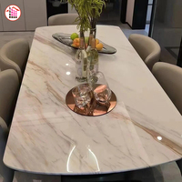 Nouvelle plaque de table en marbre Calacatta Gold de luxe, polie haute brillance, directement de l'usine, pour mobilier de salle à manger résidentiel et hôtelier