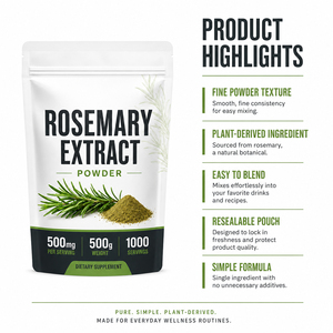 Private <b>Label</b> OEM/ODM 100% Natural Supplement Leaf Extract Carnosic Acid Rosmarinic 5%-95% Rosemary Powder for Immune Support - Product Image 2