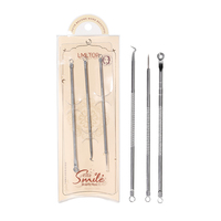 Kit professionnel d'extracteurs de comédons en acier inoxydable – Outils de suppression des points noirs avec boucle et aiguille à acné pour éliminer les boutons