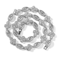 Chaîne à maillons tendance en laiton plaqué or 18 carats avec zircon 5A, motif œil croisé cubain, bijoux de fête pour unisexe