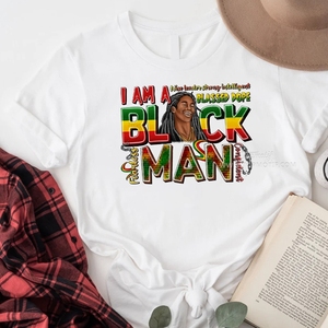 ฉันเป็นผู้นำที่ชาญฉลาดที่แข็งแกร่งยาเสพติดความสุขสีดำ DTF การพิมพ์ความร้อนรีดบนสติกเกอร์พร้อมที่จะกดเสื้อ - Product Image 3