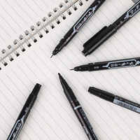 Stylo marqueur permanent à double extrémité à double pointe fine à base d'huile Stylos à pointe fine 0.5mm à pointe fine avec logo personnalisé