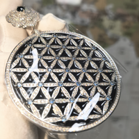 Pendentif Hip Hop en Argent Sterling 925 de 3,5 pouces avec Moissanite Couleur GRA D et Émail Noir pour Chaînes Cubaines de 15 mm