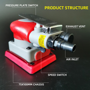 ATPRO-<span class=keywords><strong>Machine</strong></span> de ponçage pneumatique carrée de 75/100mm, tampon de papier de verre, coussin rouge pour voiture - Product Image 3