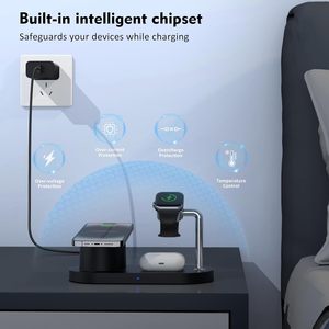 Soporte de cargador inalámbrico magnético fuerte Cargadores de teléfono celular multifuncionales Oficina 3 en 1 Cargador inalámbrico Reloj de teléfono Caliente 2024 - Product Image 4
