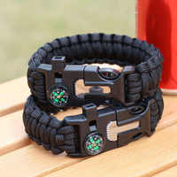 Camping Randonnée Boussole Bracelet Fermoir 5 en 1 Multi Wrap Around Bracelet Avec Flint