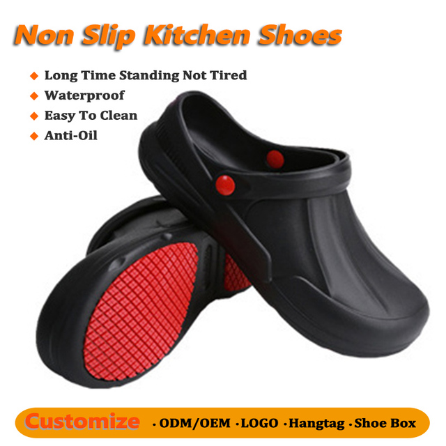 Durable Antistatic Kitchen Work Shoes Solid Color Soft EVA Outsole Breathable and Lightweight Dust Free Oil and Anti-Slip