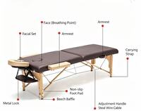 Lit de massage pliable et portable pour salon de beauté, style moderne, réglable, en bois, pour soins du visage et salons de beauté - Offre spéciale