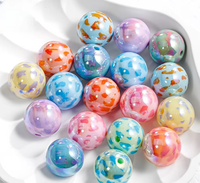 Perles rondes en acrylique scintillantes Galaxy 8mm 10mm 12mm 16mm, effet Aurore AB, perles en vrac pour bracelet, chaîne de téléphone, porte-clés, stylo - Vente en gros