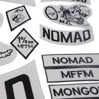 Lot de 8 écussons thermocollants MONGOLS NOMAD MC pour motards, accessoires vestimentaires brodés écologiques pour vestes et gilets