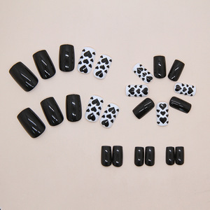 <span class=keywords><strong>Uñas</strong></span> Postizas Acrílicas Francesas <span class=keywords><strong>Negras</strong></span>, Estilo Dulce y Moderno, <span class=keywords><strong>con</strong></span> Pegamento, 24 Piezas, Venta al Por Mayor, Personalizables - Product Image 3