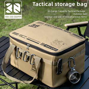 30L Tactical <b>Camping</b> <b>Storage</b> Bag Multi-Functional Foldable Outdoor Cookware Organizer Detachable Carabiners for Food Car Use - Product Image 3