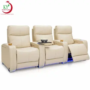 Geeksofa Morden Home Theater Power Electric Recliner Seating With Tray Table Headrest