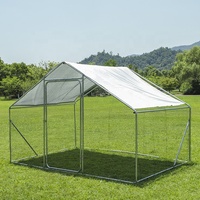 Nouveau poulailler en grillage métallique avec cadre galvanisé et couverture imperméable, écologique et durable pour les poulets
