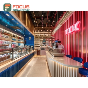 Durable Coffee Merchandise Display Rack Solid Wood Frame Tall Product Area Storefront Coffee Display Rack - Product Image 5