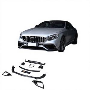 Kit carrosserie en fibre de carbone <span class=keywords><strong>s</strong></span>èche style BB C217 pour Mercedes Benz <span class=keywords><strong>Classe</strong></span> <span class=keywords><strong>S</strong></span> S63 AMG 2 portes, comprenant lèvre avant, embouts d'échappement et aileron arrière - Product Image 1