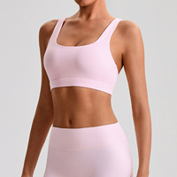 Nouveau soutien-gorge de sport Euro-Américain transfrontalier, respirant, anti-choc, avec coussinets, dos élégant, effet push-up pour le yoga et bretelles croisées