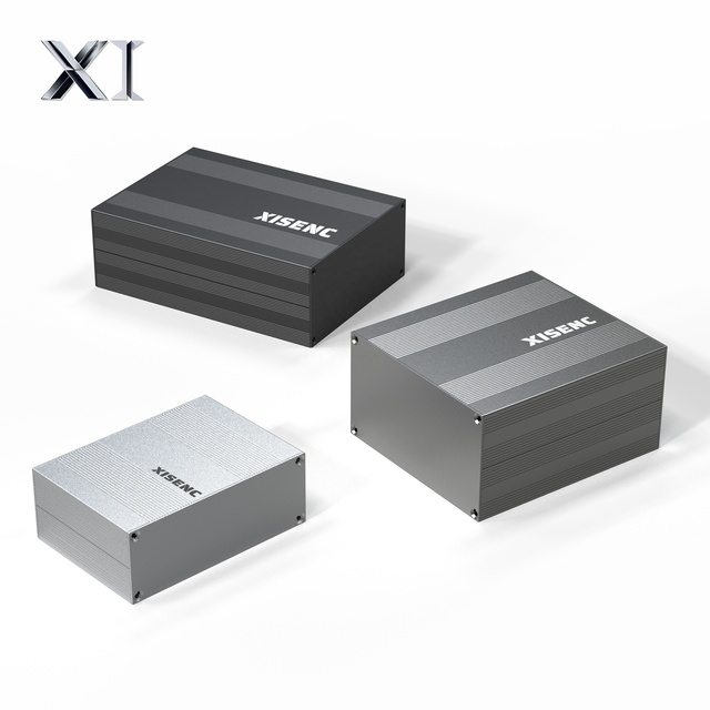 Custom Anodized Aluminum Extrusion Enclosure for Controller, Measuring Instruments and Audio Amplifier