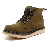 Bottes Martin en cuir véritable pour homme, bottes de travail en cuir de vachette pour l'extérieur, la moto et la randonnée