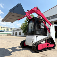 Chargeuse compacte sur chenilles pour terrassement, très vendue sur les chantiers de construction, avec composants de moteur essentiels et godet intégré